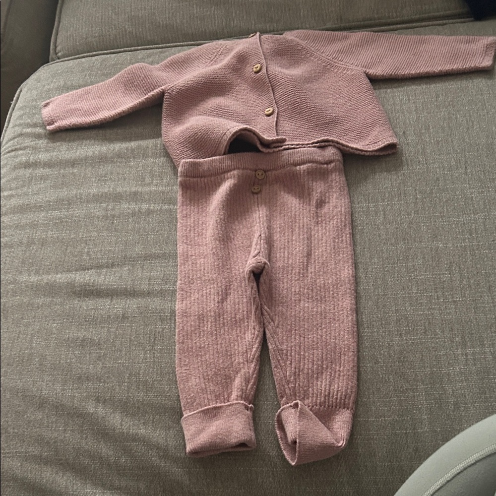 Zara Kids Knit Set in Dusty Rose